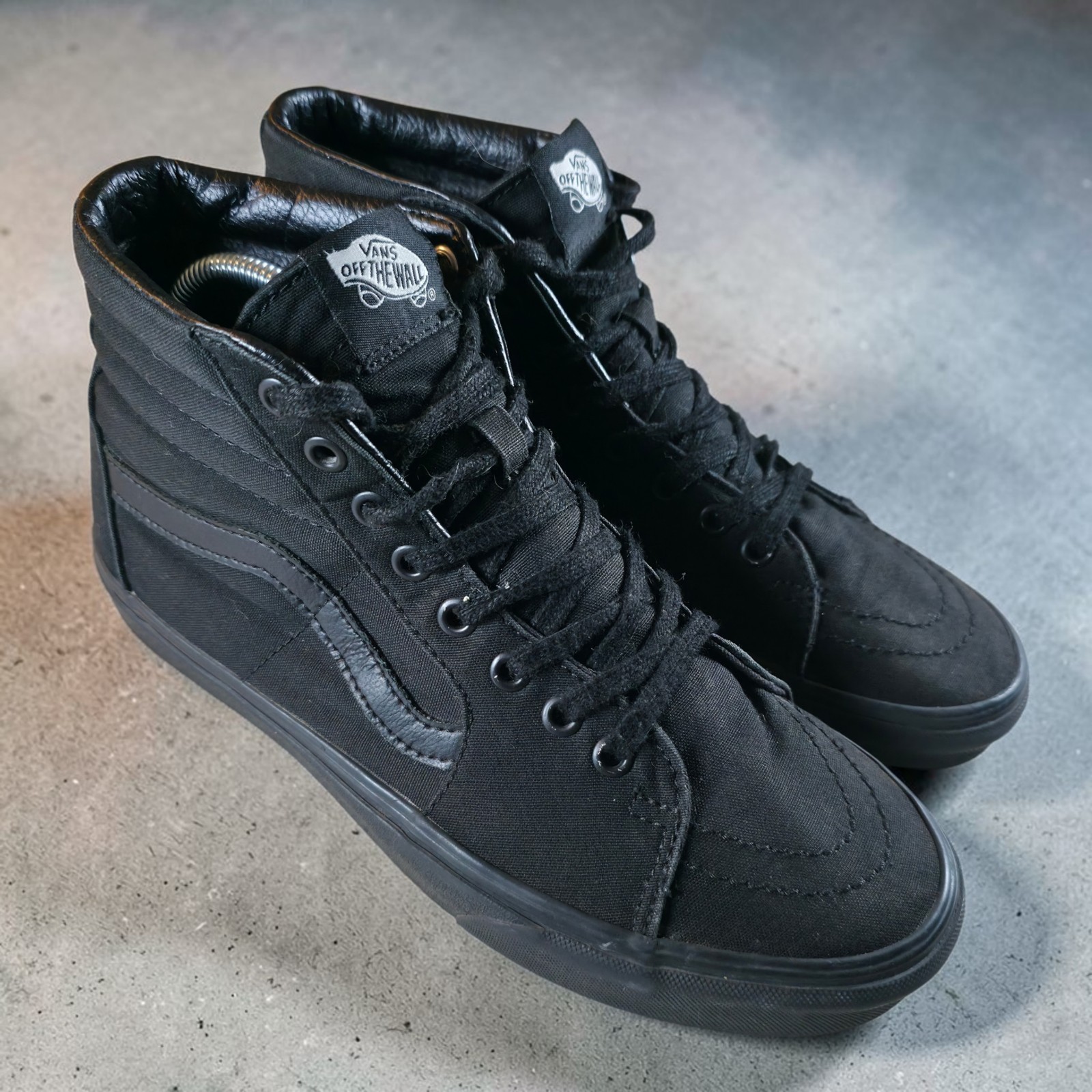 Vans Sk8-Hi Canvas Skate Sneakers Size Mens 8 / Womens 9.5 Triple Black Lace Up