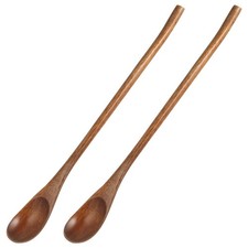 Set of 2 Coffee Wooden Spoons Reusable Bamboo Stirring Spoon