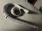 Samuel Benham BJC Sterling Silver 18Karat Gold Garnet stone Bracelet Ring Lot-NR — photo 2
