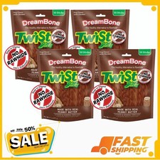4 Pack DreamBone Twist Sticks Rawhide-Free Chews, with Real Peanut Butter, 50 ct
