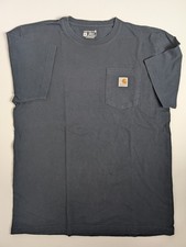 Carhartt Loose Fit Pocket T-Shirt Blue Size M Workwear USA Made 29"x22"
