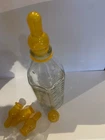 Vintage Glass Baby Feeding Bottle Maw's Pyrex with five rubber latex nipples