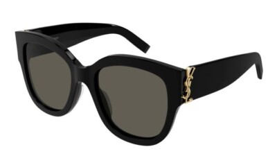 Saint Laurent SL M95/F 001 Black Gold Dark Grey Lenses Sunglasses