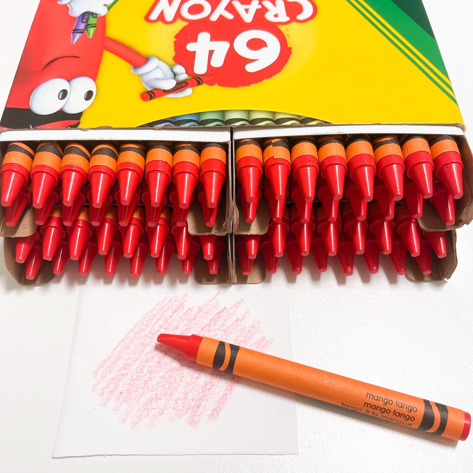Bulk Crayola Crayons Mango Tango 64 Count Single Color Refill x64