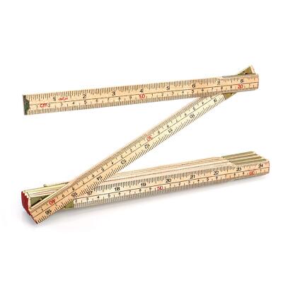 QWORK Folding Wood Rule, 6 FT 6 Inch Foldable Ruler with US and Metric Measureme