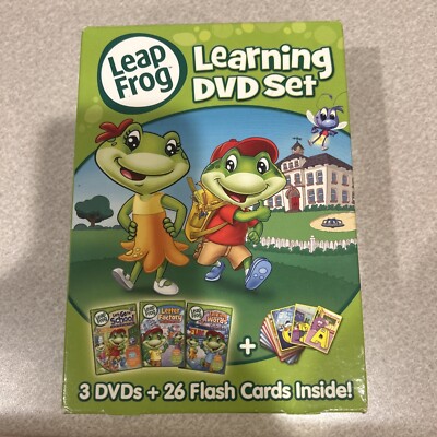 Leapfrog Learning New DVD Set Children Reading 3 DVDs & 26 Flash Cards 2-6 Years
