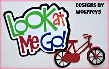 CRAFTECAFE WOLFFEY5 BIKE BOY TITLE paper piecing premade scrapbook page diecut