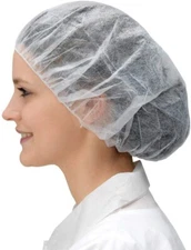 Disposable Bouffant Caps, Spun-bounded Poly, Hair Head Cover Net 21in.-1,000pcs