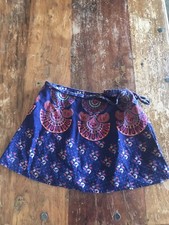 vtg 70s hippie India wrap style cotton skirt ethnic boho festival