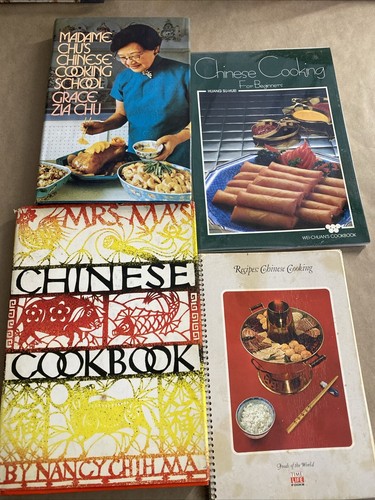 Posten 4 alte chinesische Kochbuchbücher 1966 -1980 Nancy Chi Ma signiert