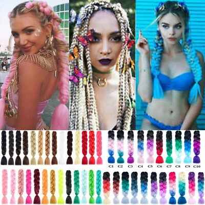 MARKENLOS 61cm100g Ombre Kanekalon Synthetisch Jumbo Box Braids Haarverlängerung Twist☆