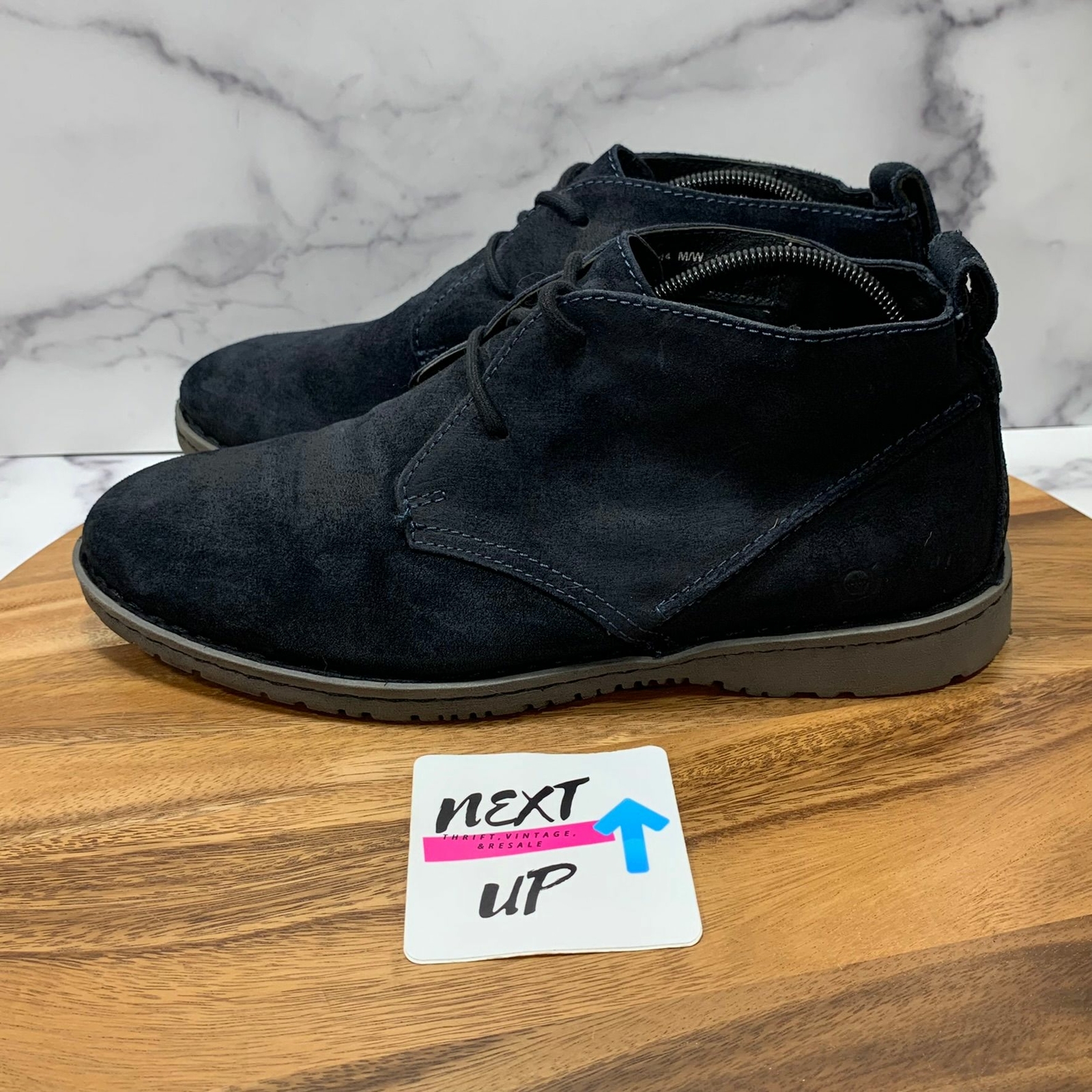 Born Mens Navy Suede Leather Lace Up 