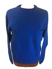 ALLISON SMITH Womens M Sweater Casual Electric Blue Front Pocket Wool Blend
