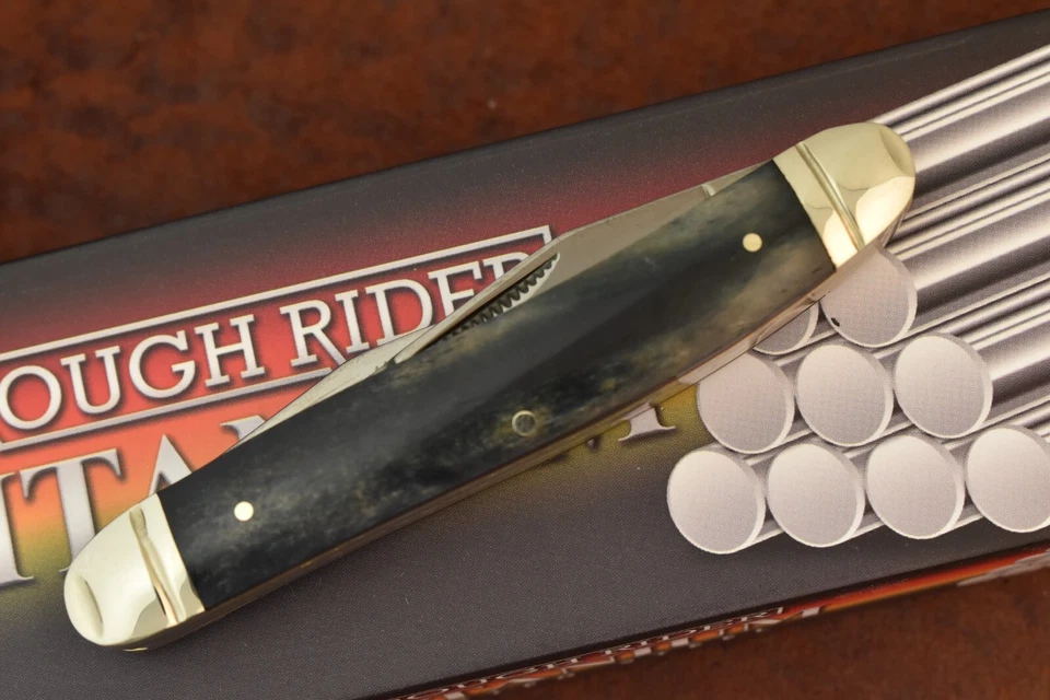 ROUGH RIDER RYDER TITANIUM SMOOTH BLACK BONE MEDIUM MUSRKRAT KNIFE RR1784 (21821 - Image 3 of 4