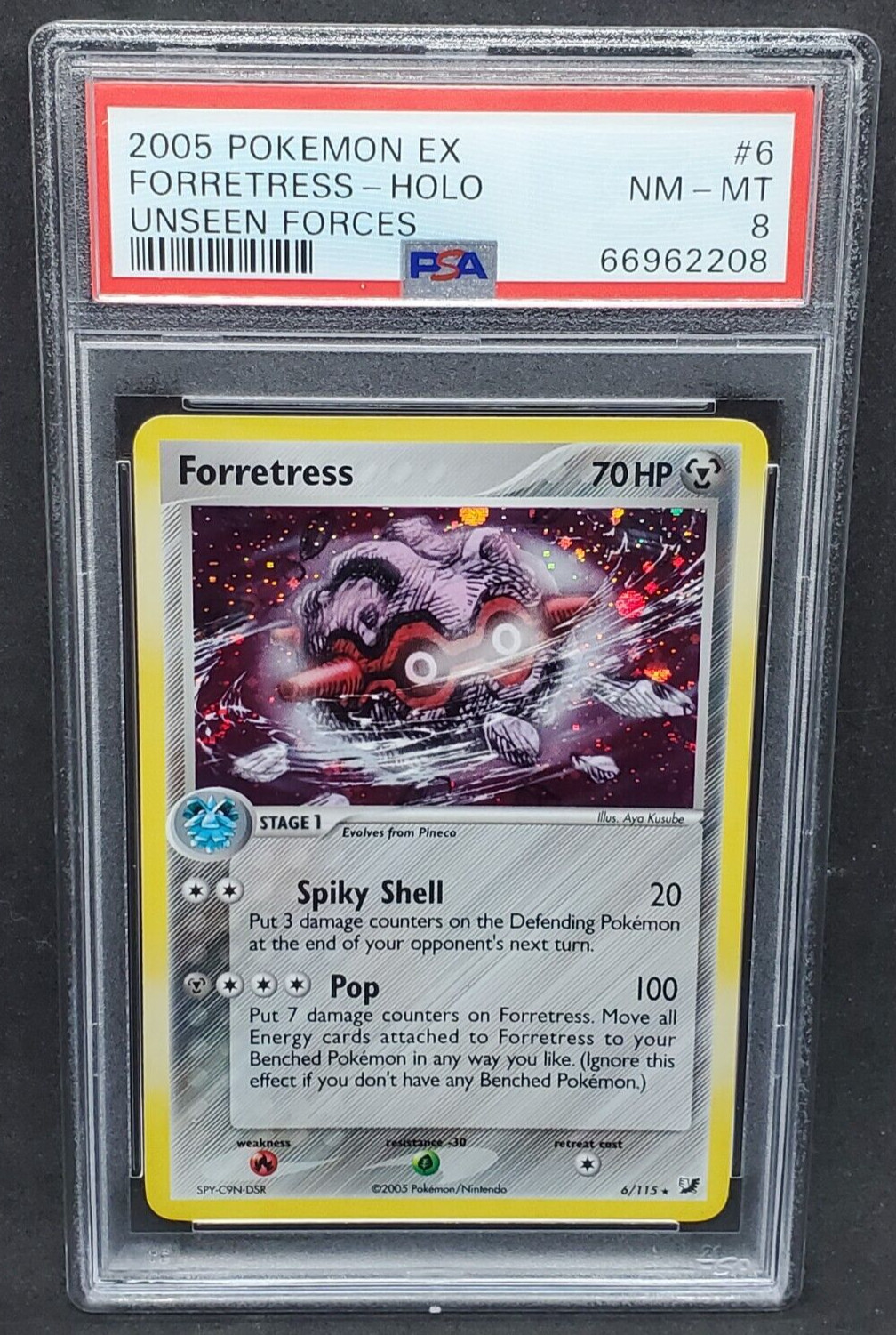 Pokemon PSA 8 NM-MT Forretress 6/115 EX Unseen Forces Holofoil Rare 2005 S#2208