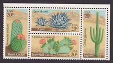 Scott #1945a (1942-45) Cactus (Desert) Block of 4 Stamps - MNH