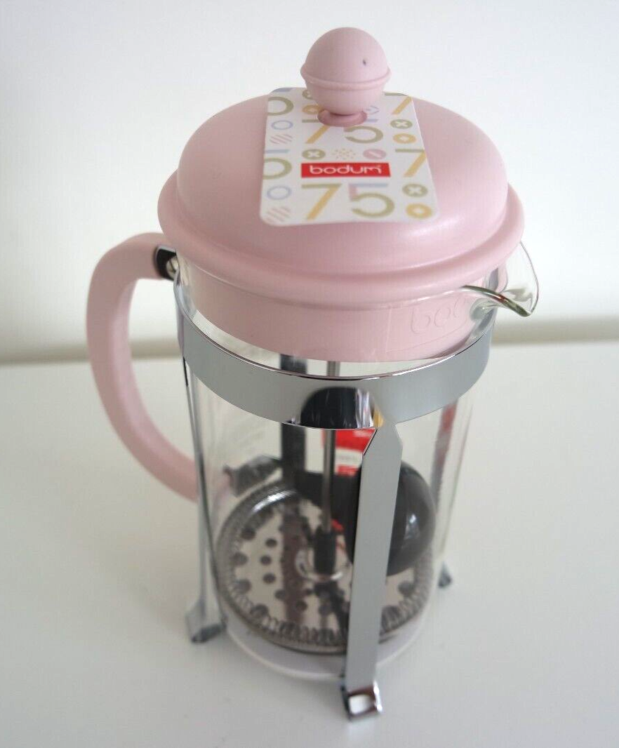 NEW Bodum Caffettiera 8 Cup Coffee Maker 1.0l Strawberry Pink French