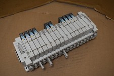 SMC Manifold Bank w/ (10) Solenoid Valves SY5...