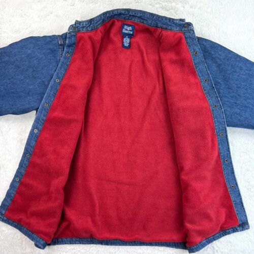Vintage Fleece Denim Shirt Shacket Men's MEDIUM Blue High Sierra Thick Overshirt - Picture 5 of 10