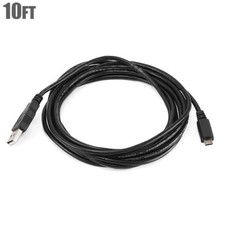 10FT 28AWG USB 2.0 A Male to USB Micro B 5pin Male Cable Motorola HTC RIM Palm