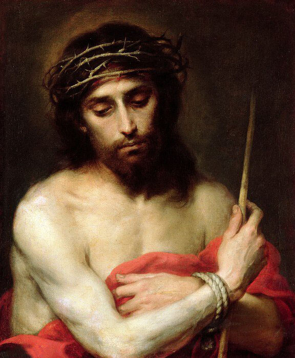 Oil painting Bartolome Esteban Murillo christ the man of sorrows man portrait