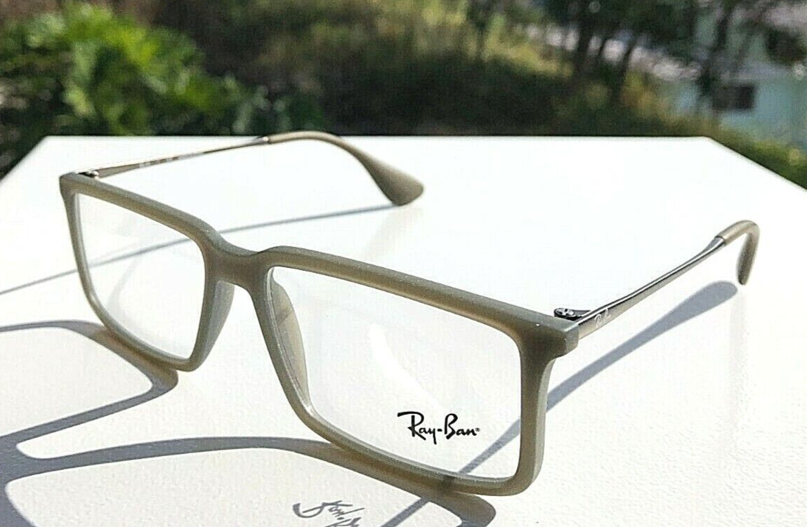 Ray-Ban Eyeglasses RB 7043-5466 Military Green Frames Clear Lens 52-14-140