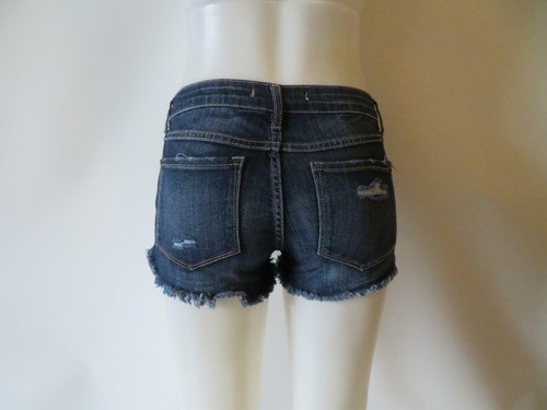 WOMENS KLIQUE B DARK WASH DENIM CUT OFF SHORTS SZ M - Picture 3 of 4