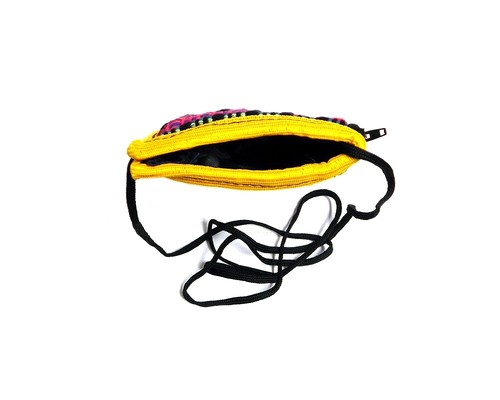 Multicolored Woven Cushioned Padded Soft Glasses Pouch Holder Bag with Strap - Picture 11 of 30