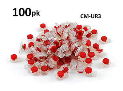 100-PACK Red 3-Wire IDC Connector, Splices 19-25 AWG Wire, CM-UR3