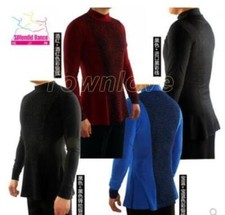 Latin Shirt for Men Ballroom Latin Dance Slim Fit Costume Rumba Sz S-XXL Shirts