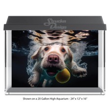 Yellow Lab Dog Swimming Polyester Fish Tank Glass Backdrop Aquarium Background
