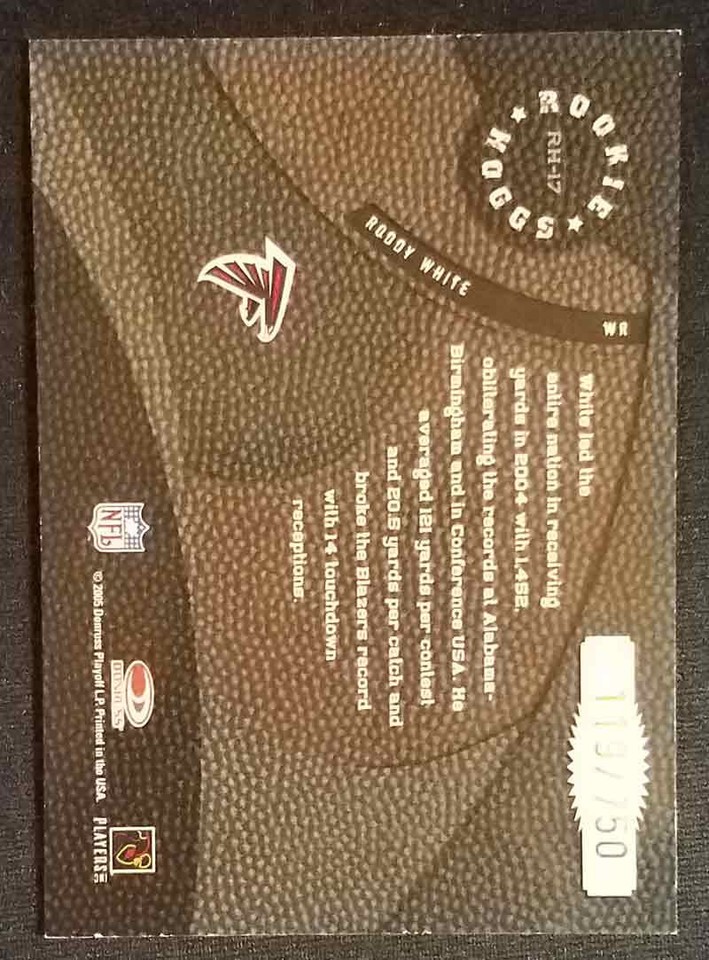 2005 Donruss Throwback Threads #RH-17 Roddy White Rookie Hoggs /750 NR ...