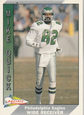 FREE SHIPPING-MINT-1991 Pacific Mike Quick #399-PLUS VEAGLES BONUS CARDS