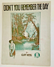 Vintage Sheet Music-1918-Don't You Remember The Day-Cliff Hess-Barbelle-Song