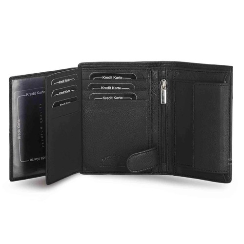 Cartera Hombre Billetera Rfid Monedero Piel Mujer Tarjetero Tarjetas Cuero Para - Bild 32 von 33
