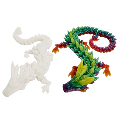 Leuchtender 3D-gedruckter Drache, beweglicher Drache, Kristalldrache, gemeinsame