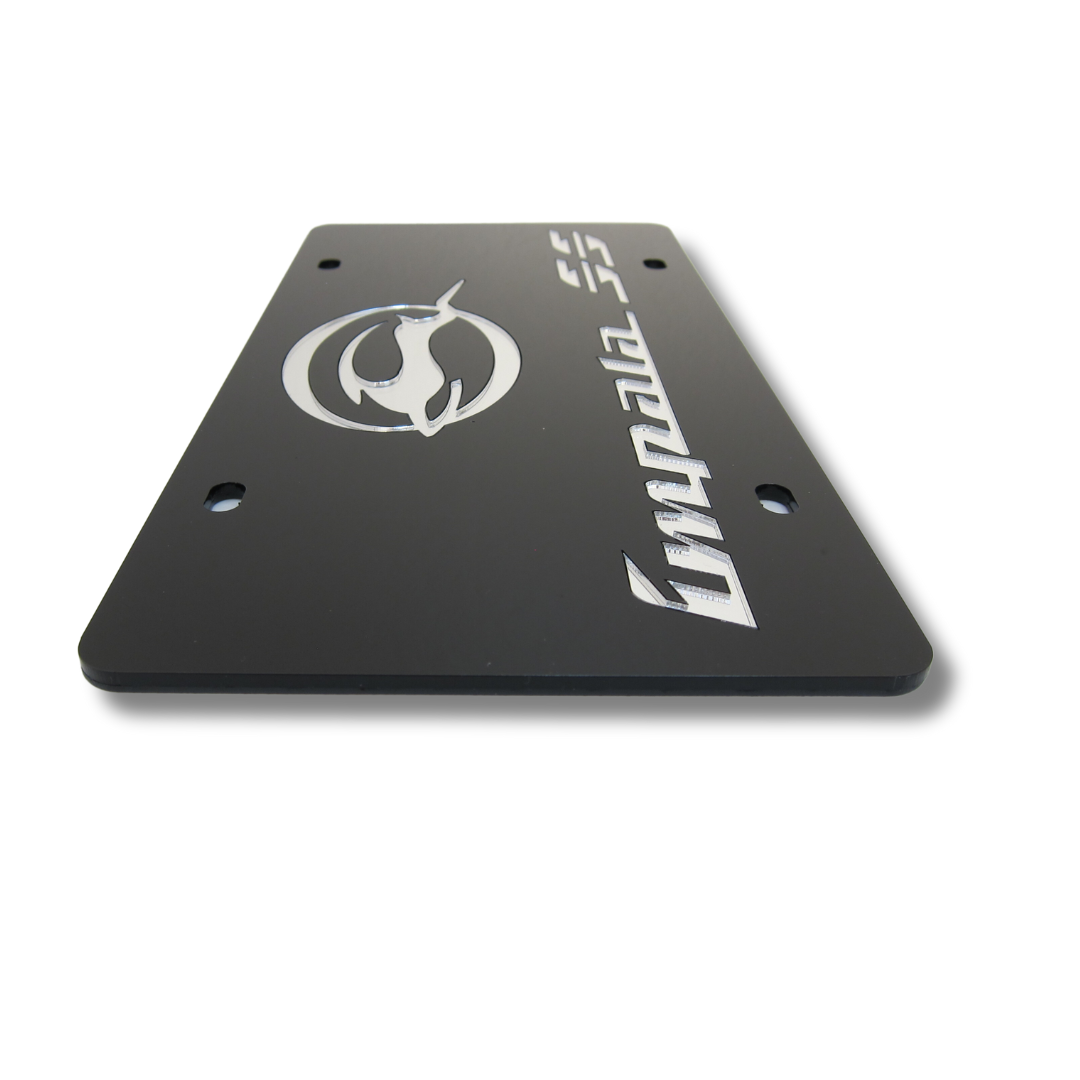 3D Corvette Emblem Matte Black Stainless Steel License Plate Frame W 3D Corvette Emblem Matte Black Stainless Steel License Plate Frame W