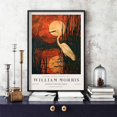 William Morris Druck, William Morris Ausstellung Poster Reiher, Vogel (407c)