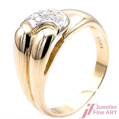 Ring 585 Gelb & Weißgold mit Diamanten - Bild 1 von 4