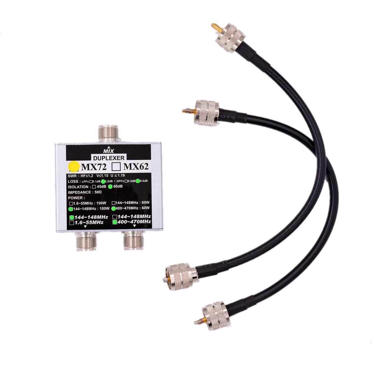 MX72 Antenna Duplexer 60dB VHF UHF Duplexer Different Frequency Linear Combiner eBay