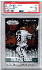 2015 Panini Prizm Nelson Cruz Fireworks Gem Mint PSA 10