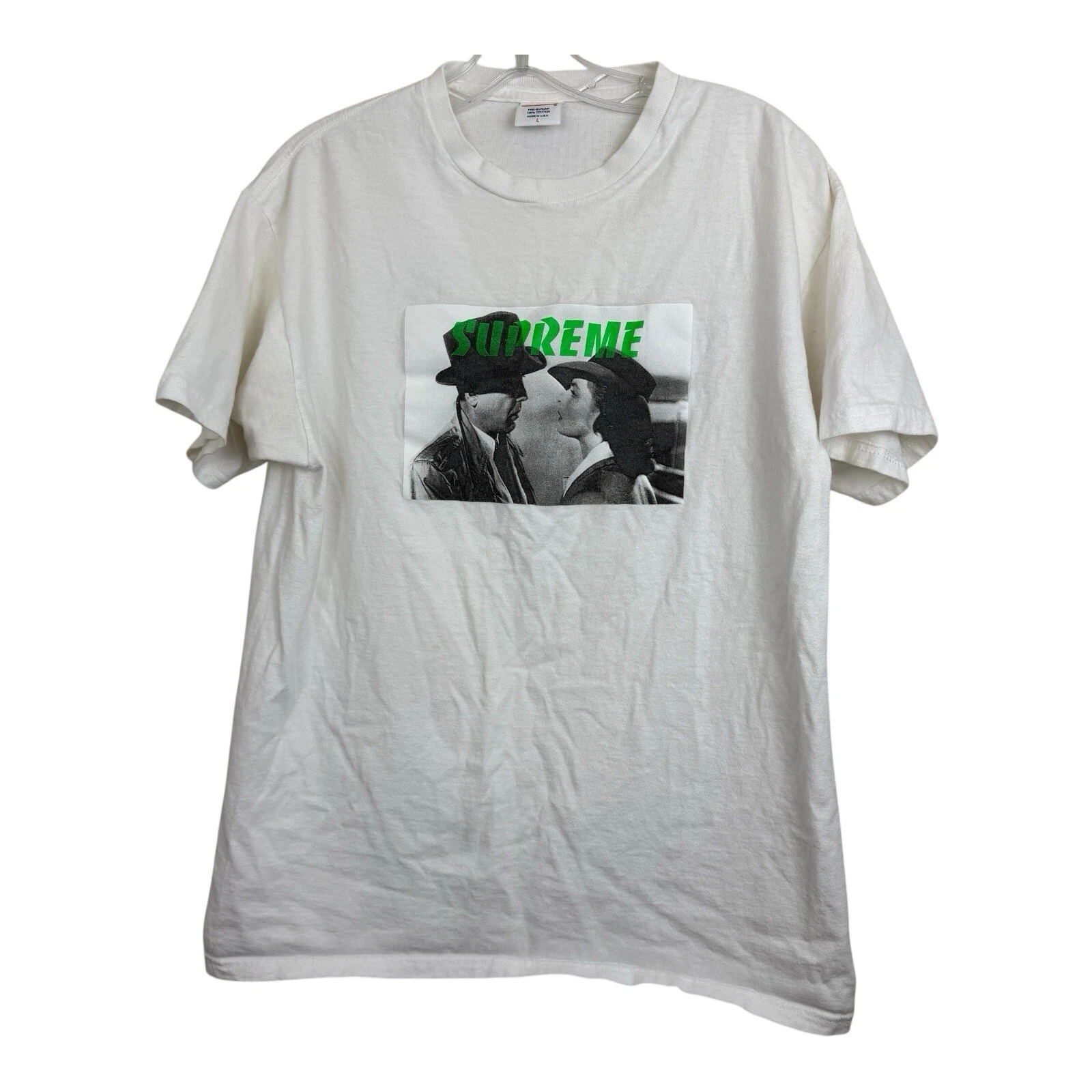 Tee shirt blanc Supreme Casablanca Bogey taille L Humphrey Bogart boîte photo logo