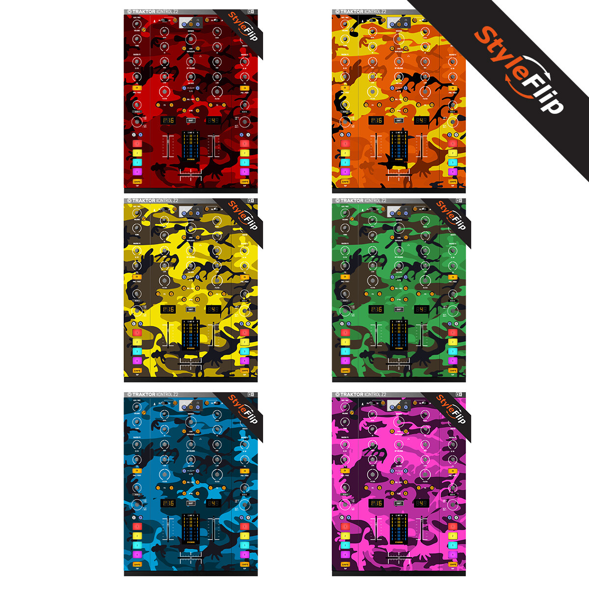 Native Instruments Traktor Kontrol Z2 Skin | 6 Camo Designs
