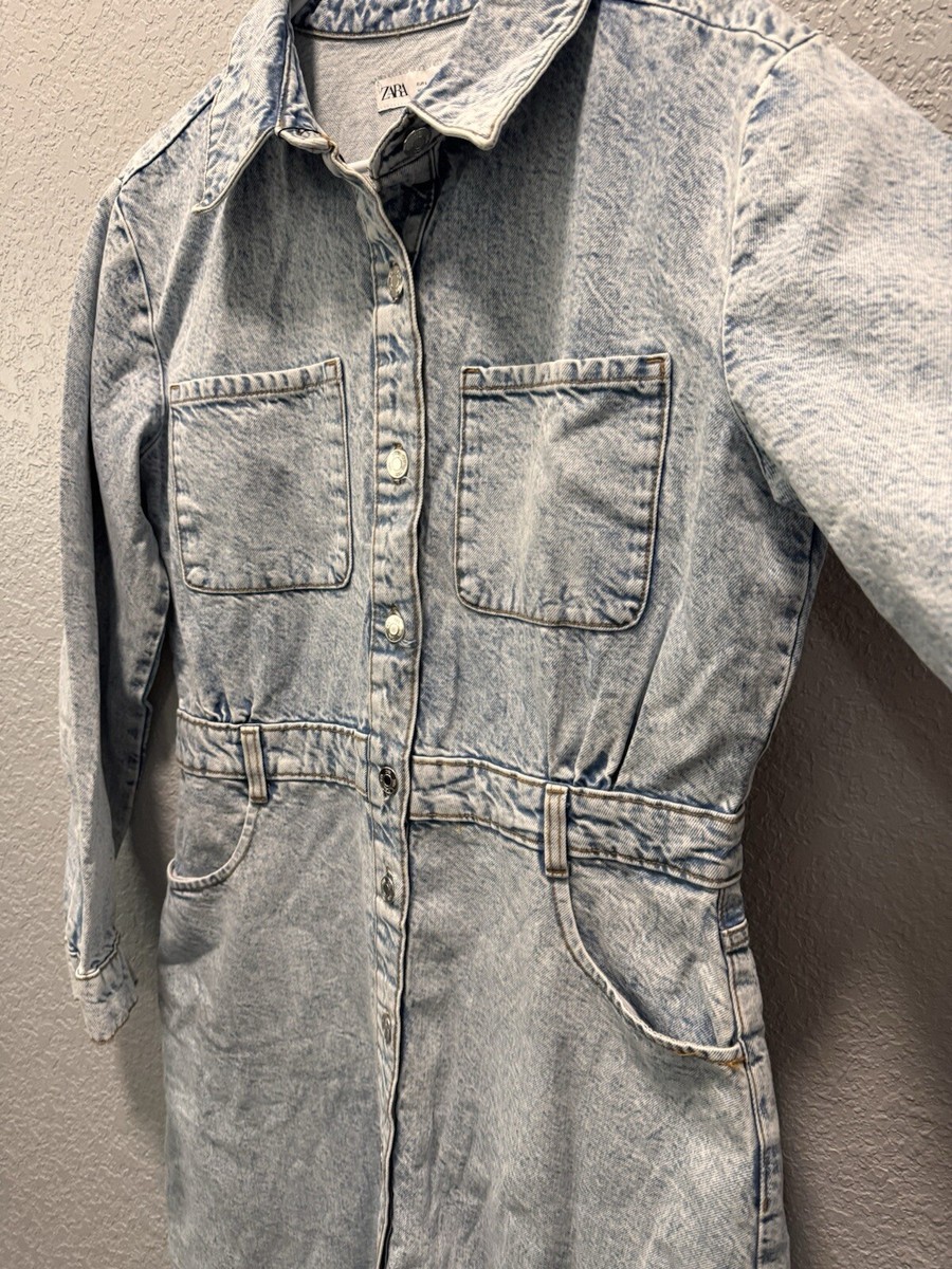 ZARA NWT WOMAN SS24 Z1975 DENIM MIDI DRESS LIGHT BLUE | 0108 ZARA NWT WOMAN SS24 Z1975 DENIM MIDI DRESS LIGHT BLUE | 0108
