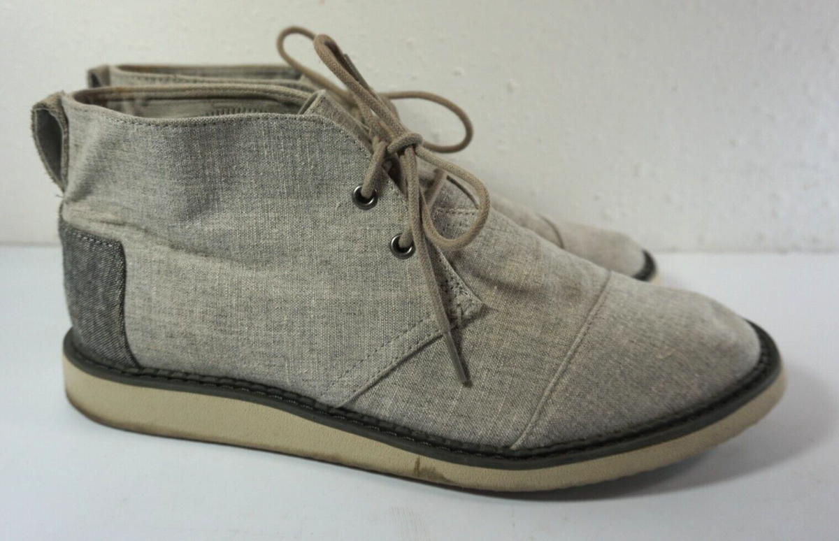 Toms Gray Fabric Chukka Boots Mens Sz 10.5 Lace Up | eBay display picture 3
