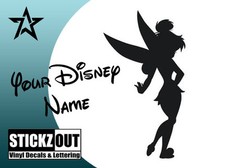 TINKERBELL Vinyl Decal Auto Graphics Wall Sticker 7" Tall DISNEY Add Text FREE