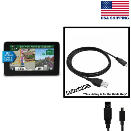 Garmin Nuvi 3590LMT Car Navigation USB Cable Transfer Cord Replacement - Afbeelding 1 van 3
