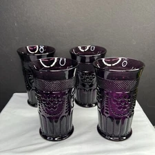 Imperial Glass-Ohio Chroma Amethyst Iced Tea / Water Glass Set Of 4 Read Desc.!