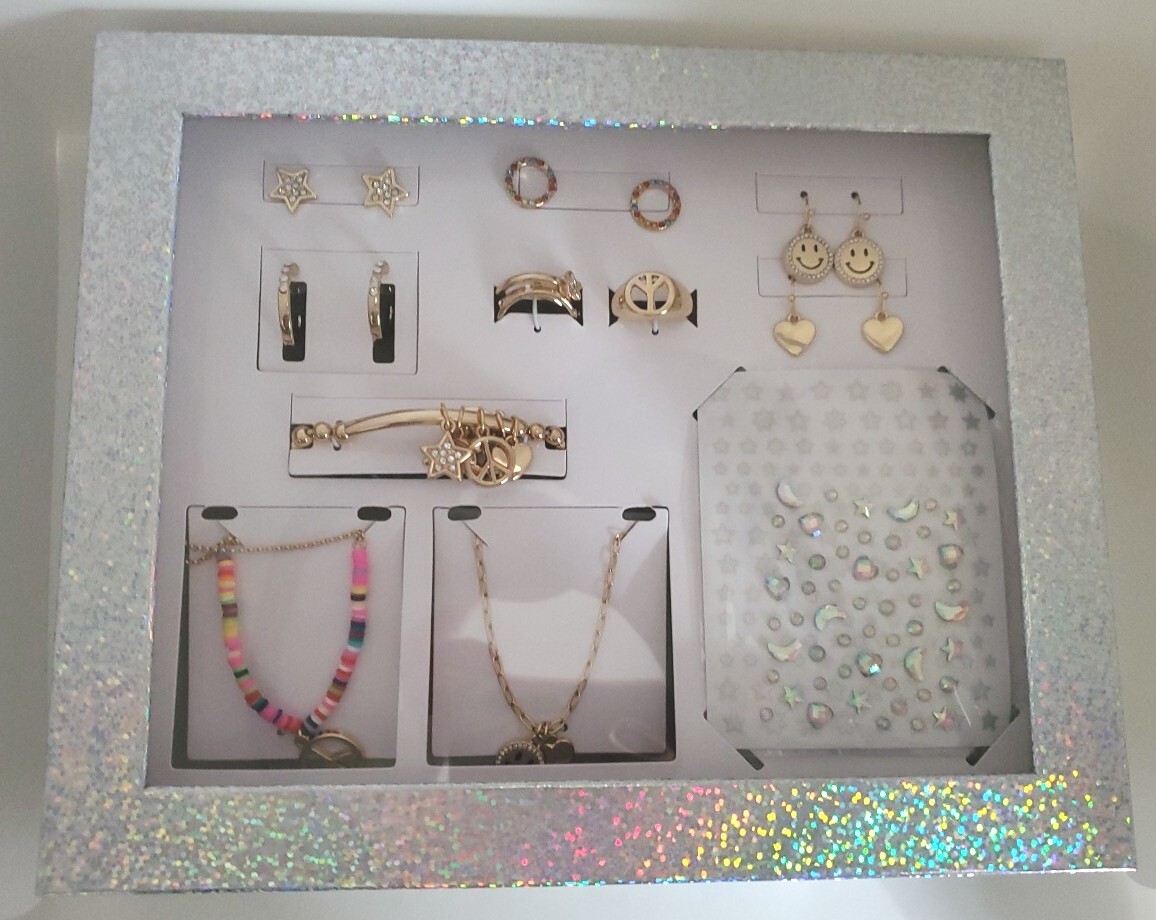 Necklace Earrings, Bracelet, Charms, Rings, Nail Decals