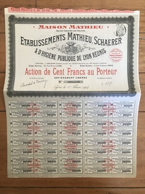 Etablissements MATHIEU, SCHAERER (LYON 69) (F1)
